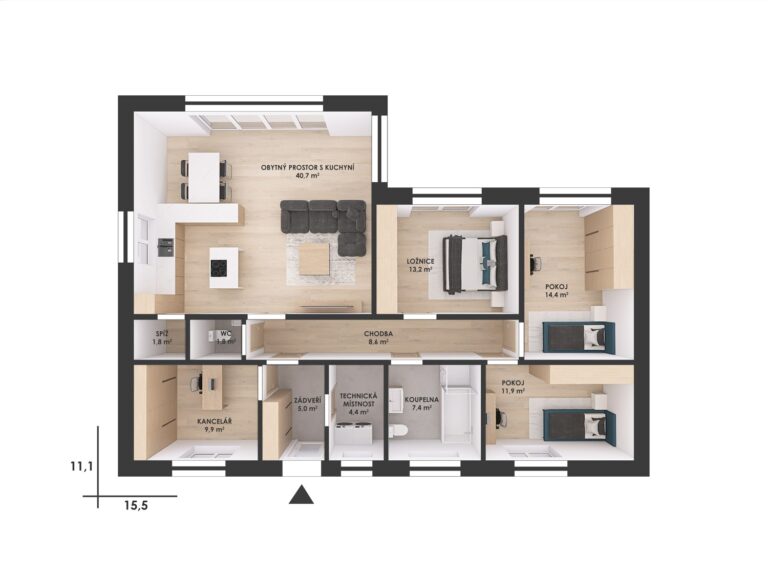 RD - Újezdeček půdorys